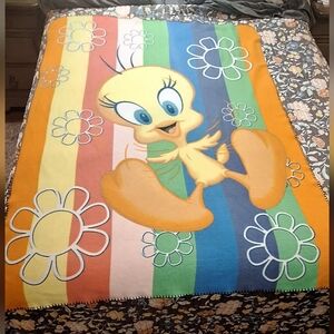 Warner Bros. Looney Tunes Tweety Rainbow Throw Blanket - Vintage Y2K